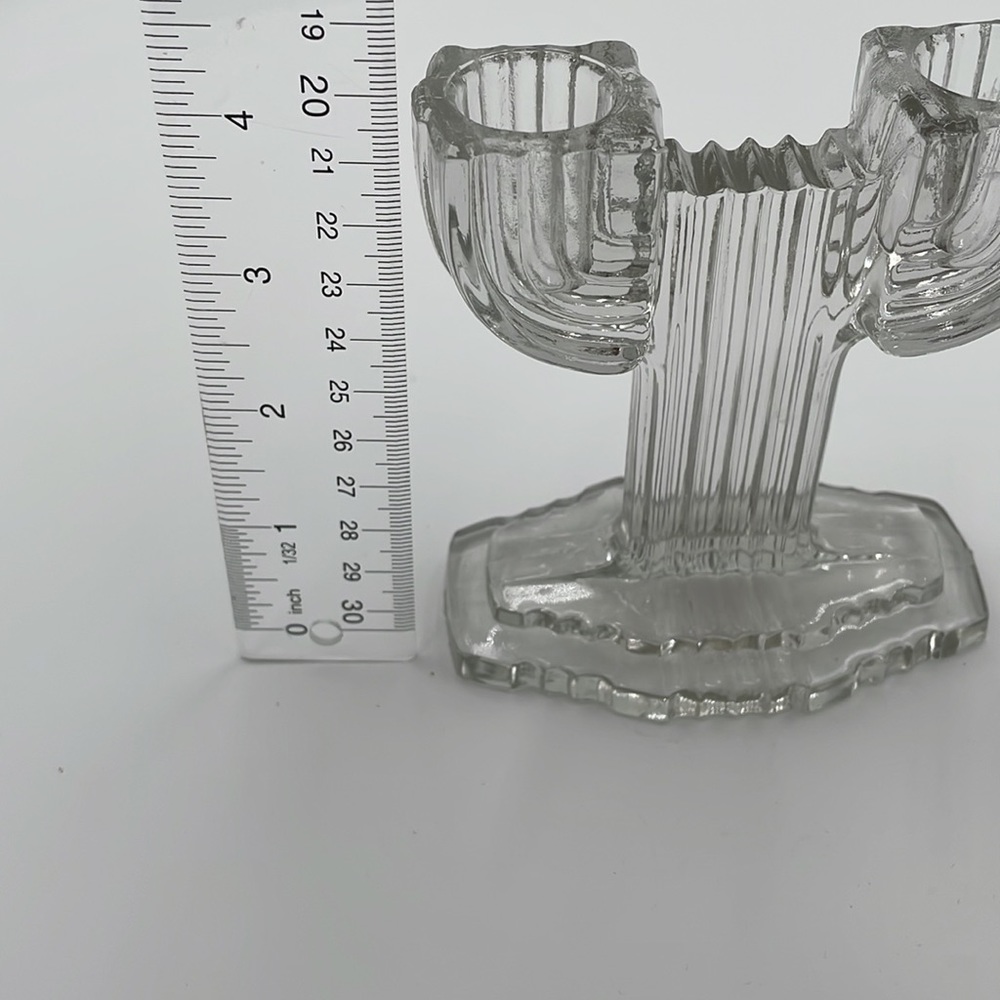 Vintage Mid Century Modern Cactus Western Glass Candle Holders - Picture 4 of 8
